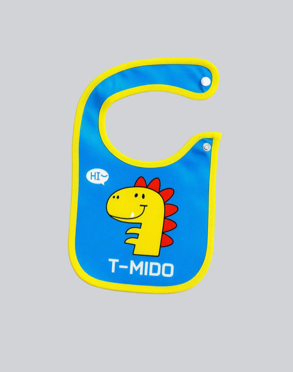 Waterproof Feeding Bibs with Snap Button Closure - Little Dino
