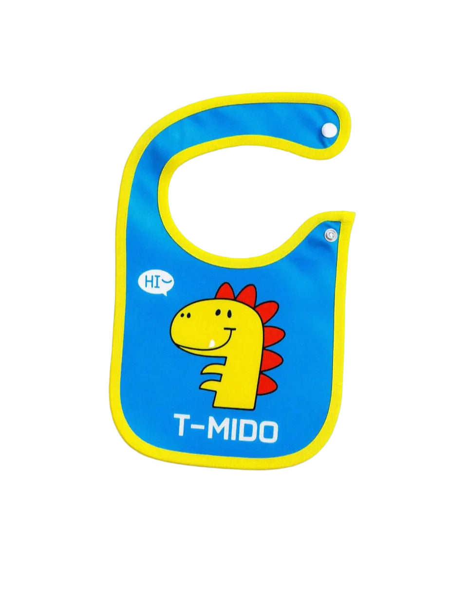 Waterproof Feeding Bibs with Snap Button Closure - Little Dino