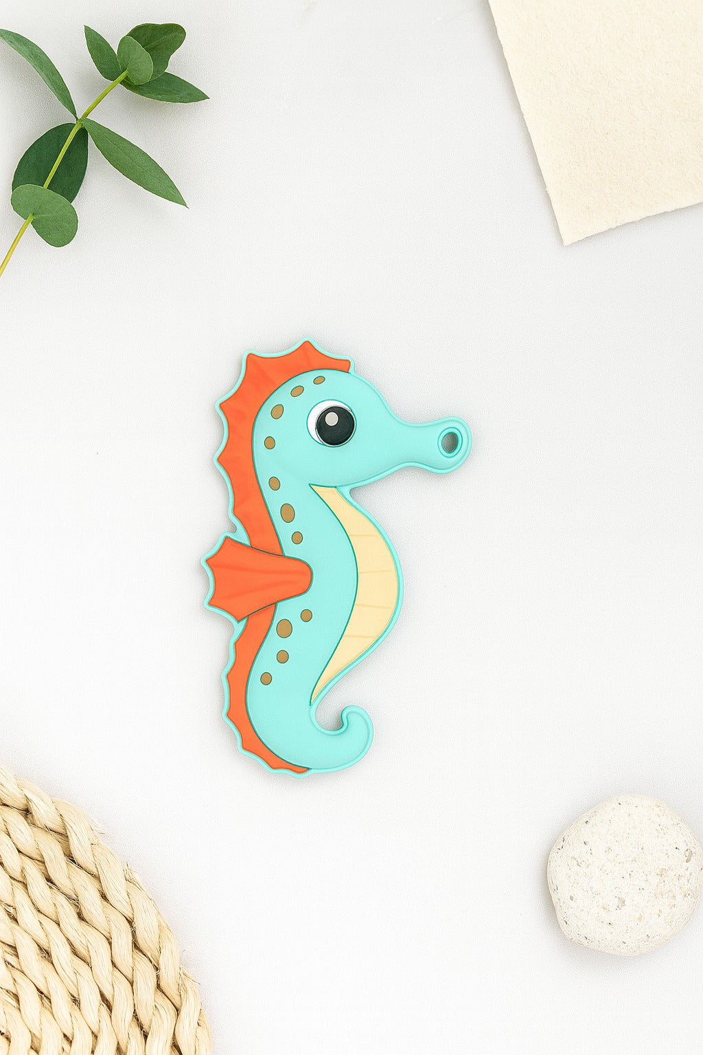 Silicone Cartoon Teether Seahourse (Light-Green)