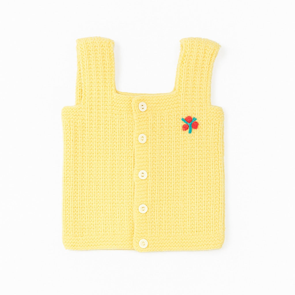 Woolen Vest Square Neck - Sunny Marigold