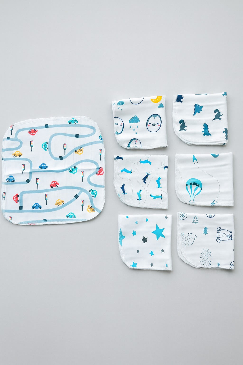 Washcloth For Baby- 7pc set (white)