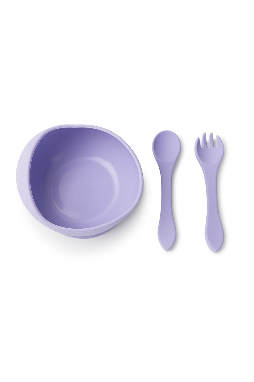 8 pcs Silicone Feeding Sets- Purple Round