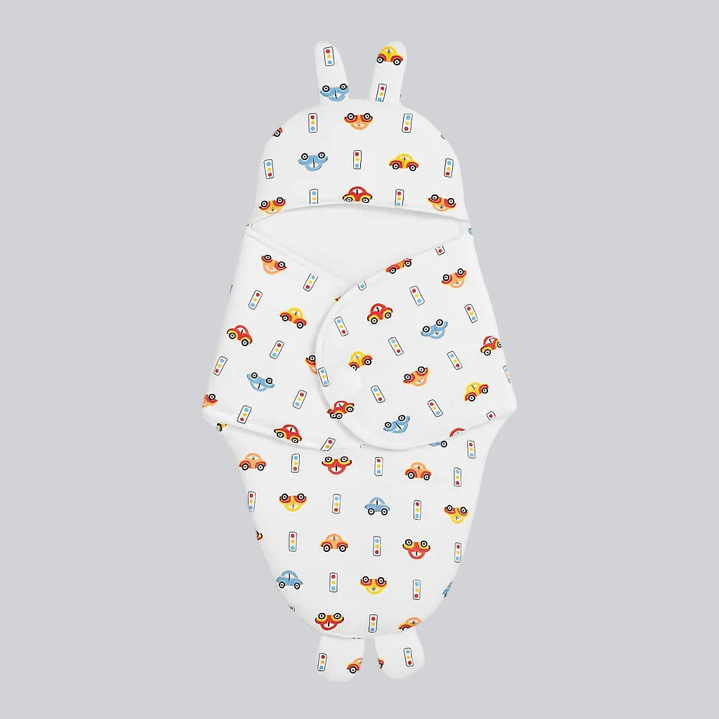 Baby Hooded Wrapper - Mini Motors