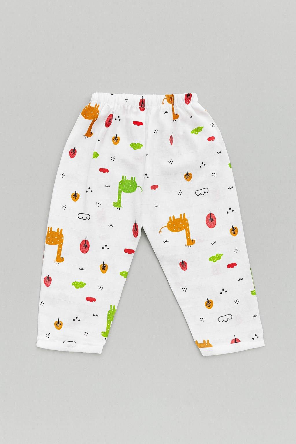 Muslin Full Sleeves Jhabla Set - Organic Cotton Muslin - Giraffe Safari
