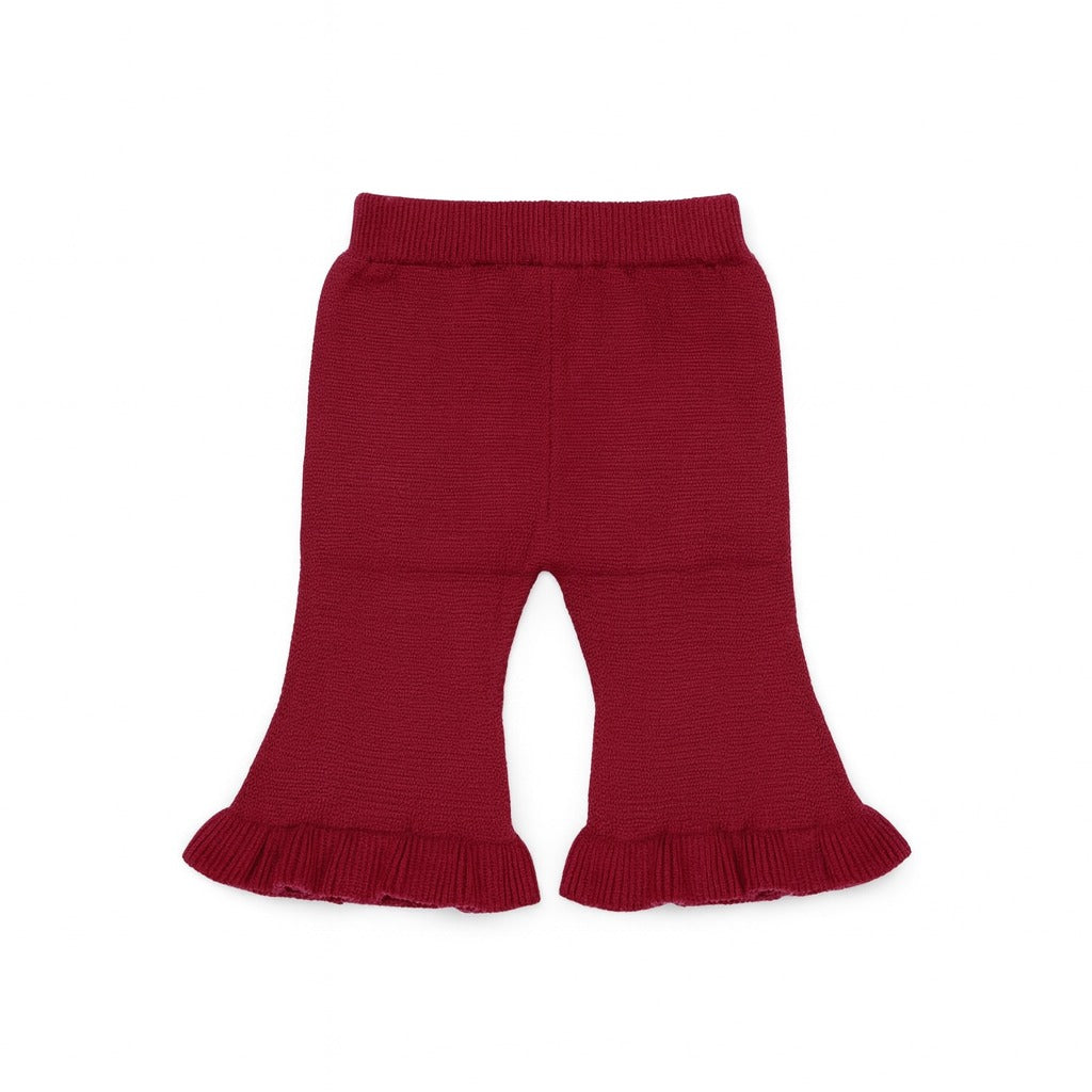 Knitted Top & Pant Co-ord Set - Berry Cherry