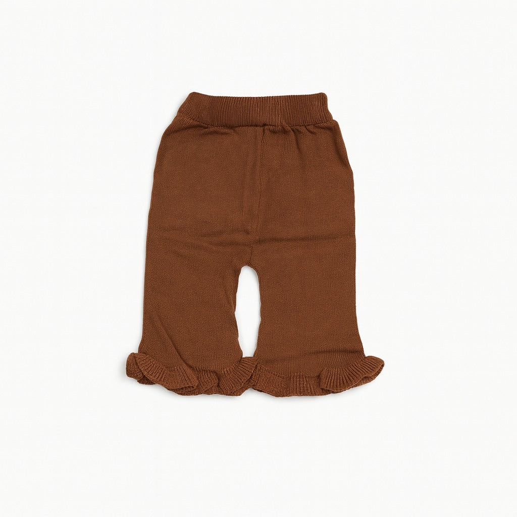 Knitted Muffler Top & Pant Co-ord Set - Caramel Floss