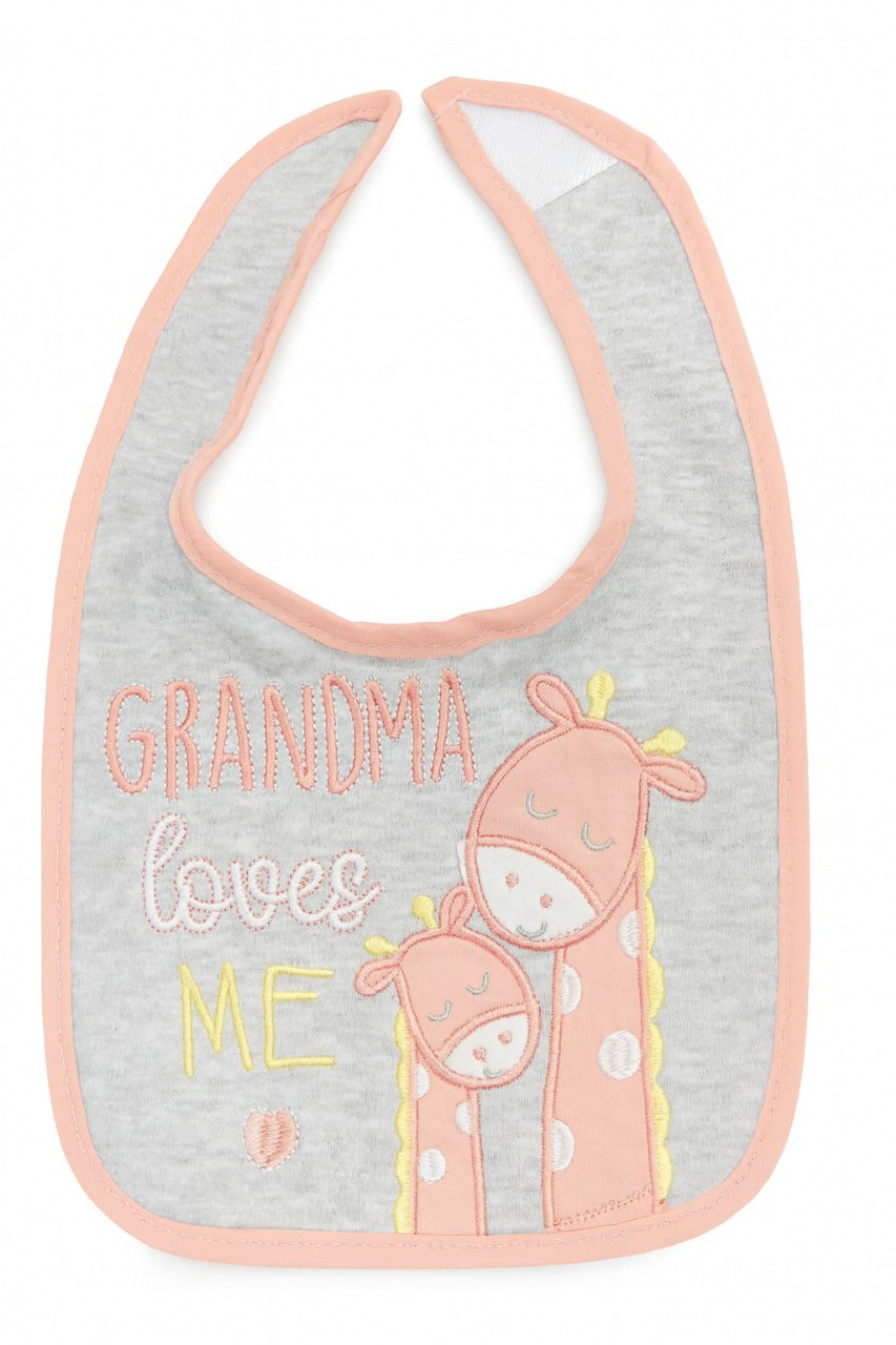 Cloth Feeding Bib Set of 3 - Grandma Loves Me