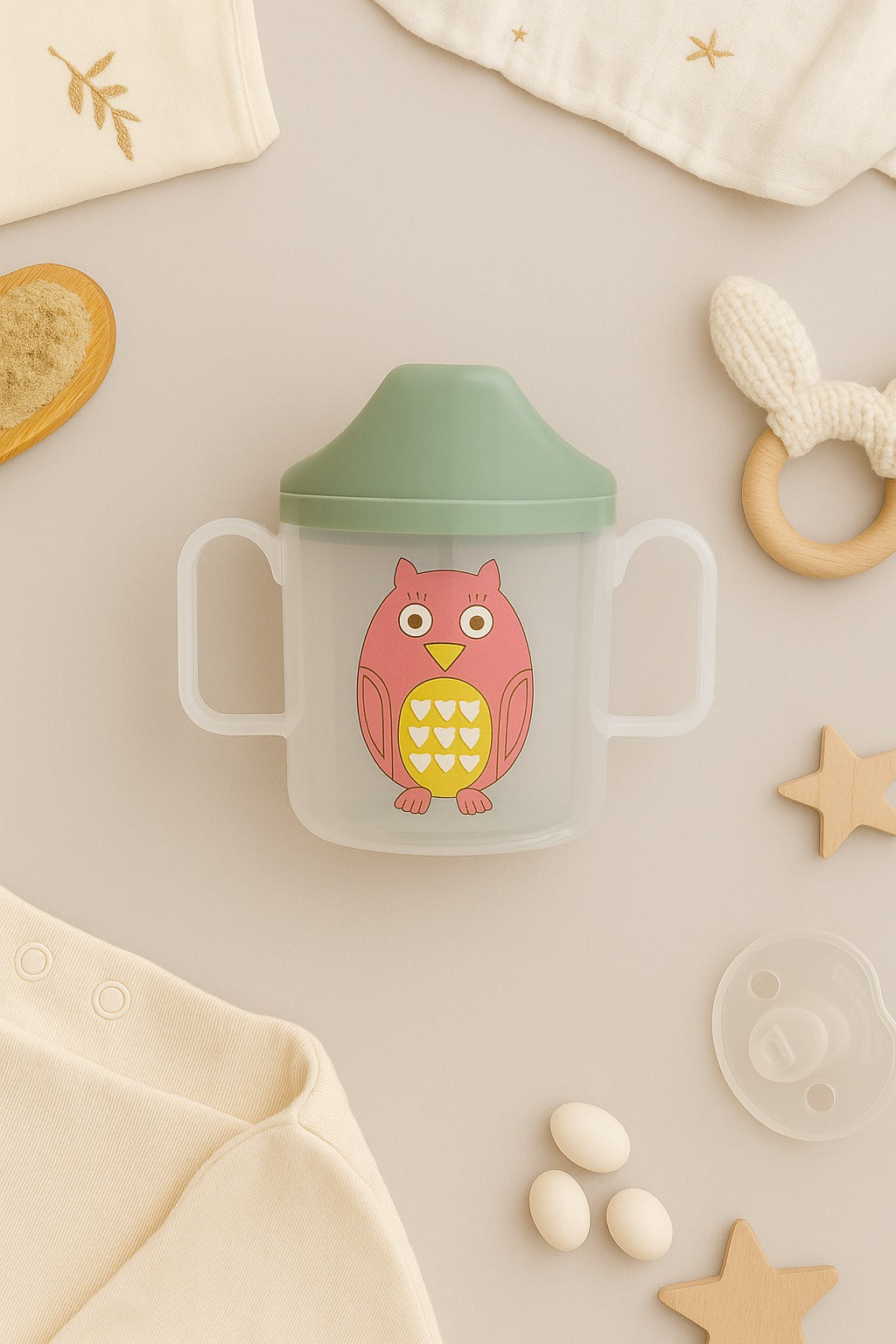 Baby Spout Sipper Cup - Transparent (Green)