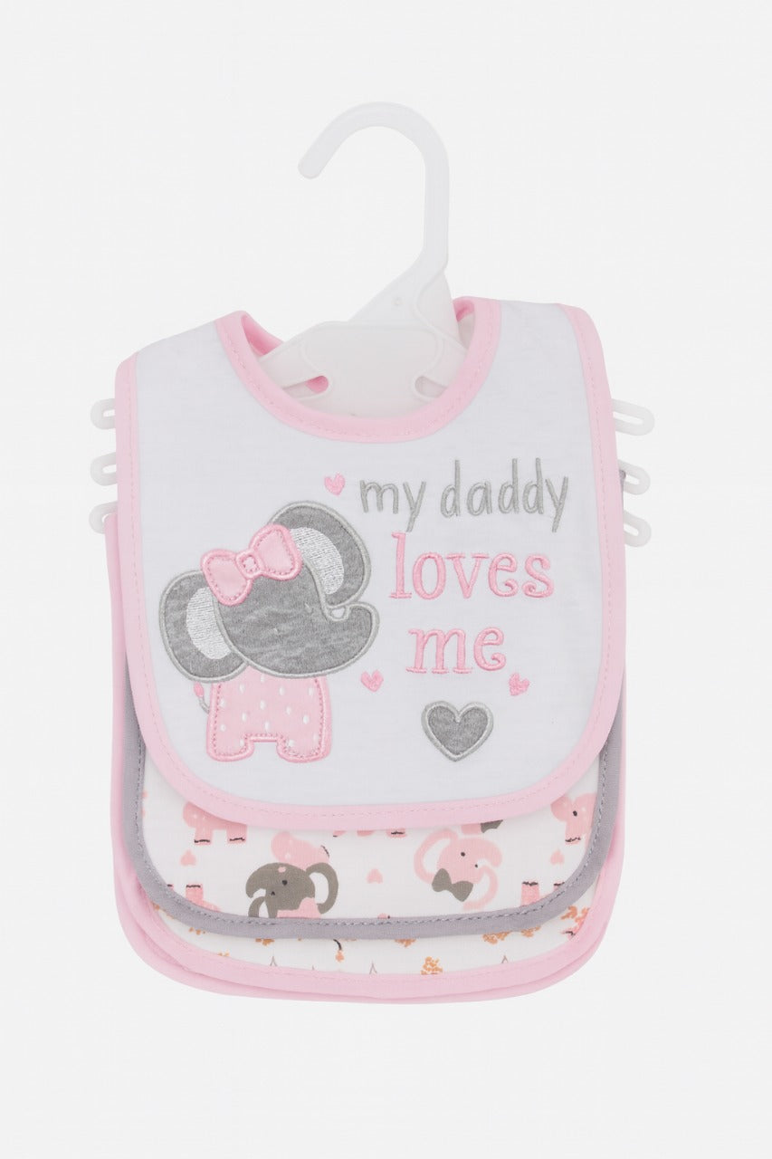 Cloth Feeding Bib Set of 3 - My Daddy Loves Me