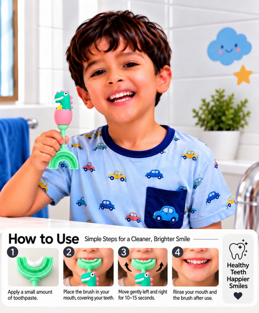 U-Shaped Toothbrush - Smile-O-Saurus