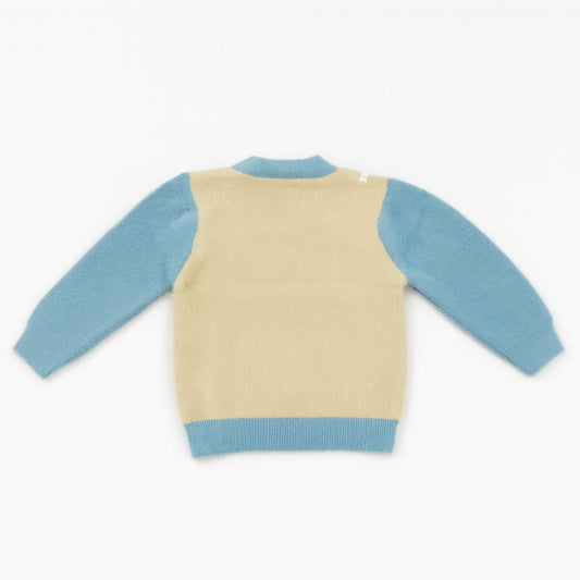 Knitted Baby Sweater - Aqua Mickey