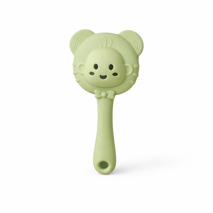 Silicone Panda Rattle Teether - Pastel Green