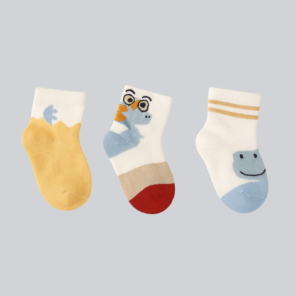 Unisex Baby Socks- set of 3 Yellow, White