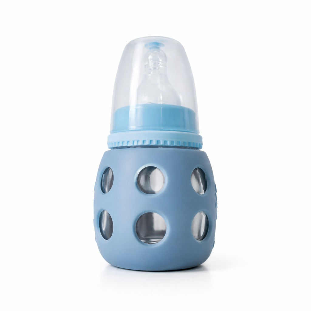 Glass Feeding Bottle 60ml - Frosted Blue