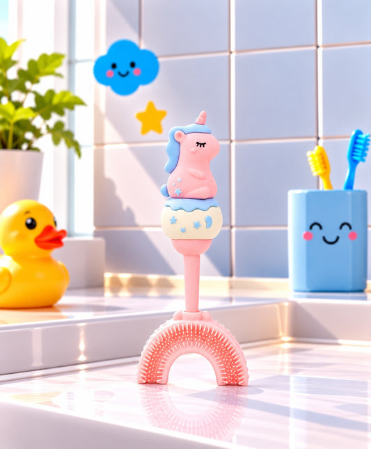 U-Shaped Toothbrush - Twinkle Unicorn With Pink Handle