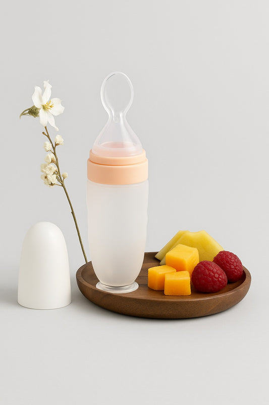 Feeding Bottle With Spoon - pink