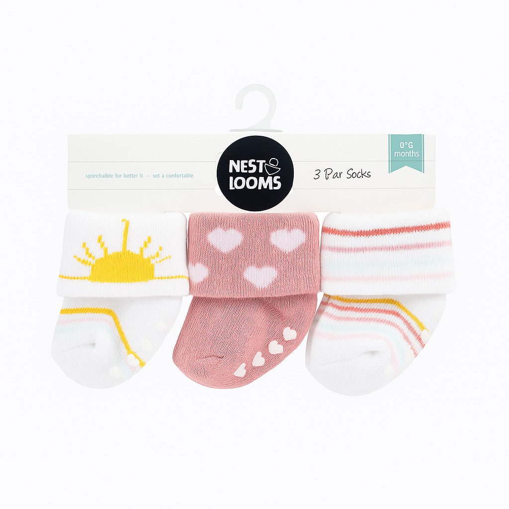 Knitted Antiskid Socks 3 pc set - Hearty Sunrise