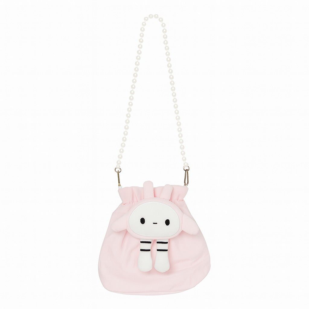 Hooded Puffer Jacket With Purse - Powder Pink