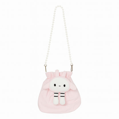 Hooded Puffer Jacket With Purse - Powder Pink