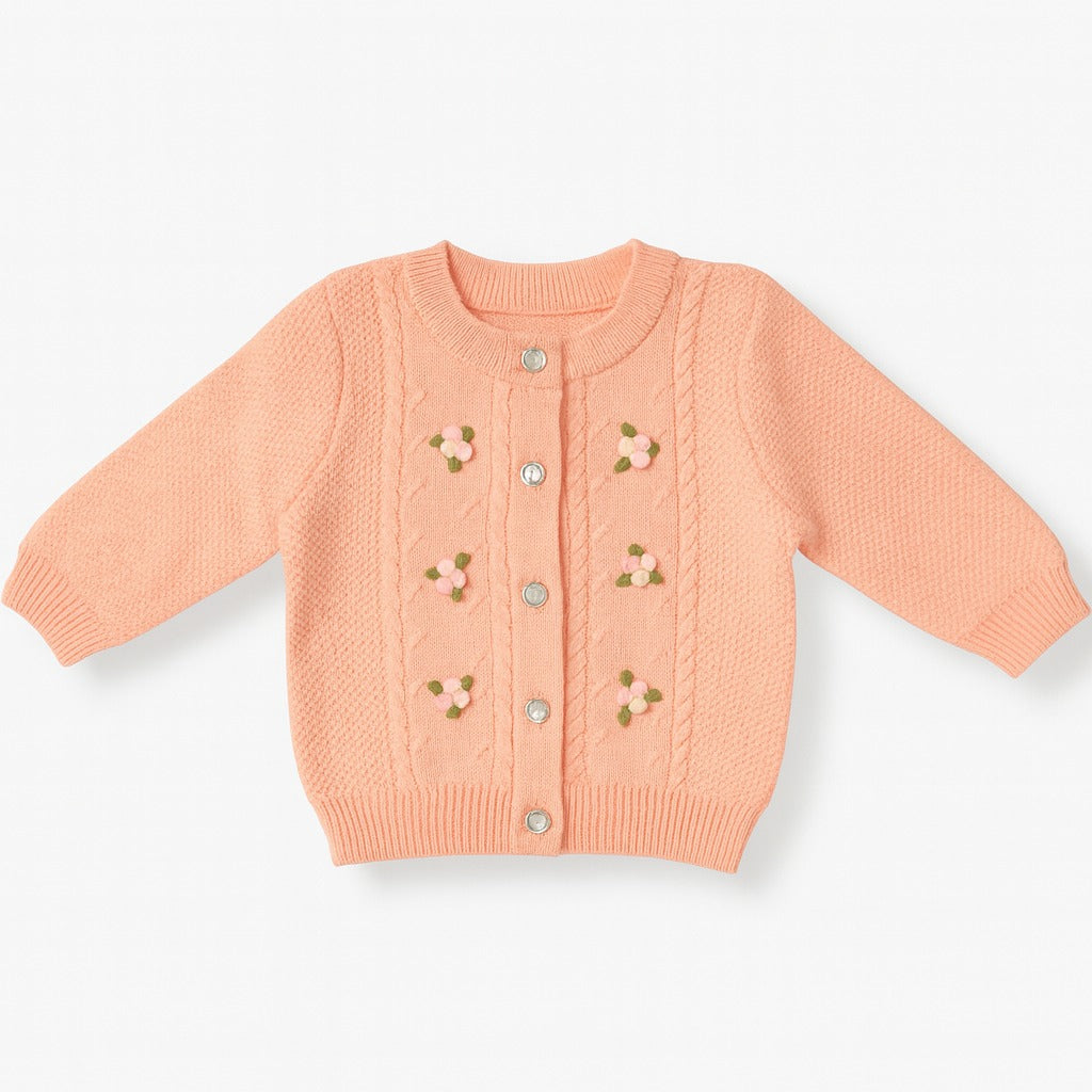 Knitted Top & Pant Co-ord Set - Peachy Blossom