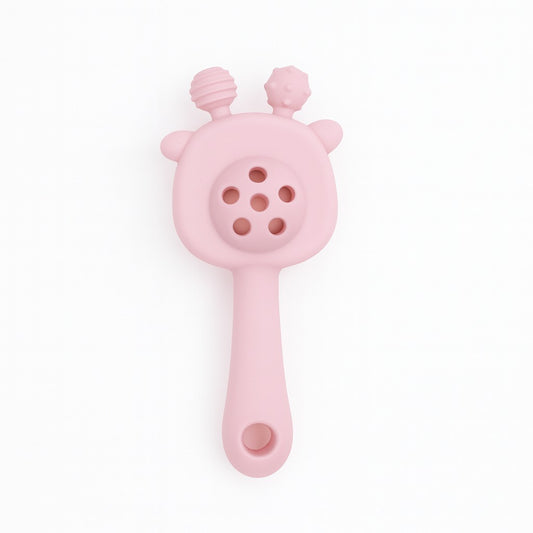 Giggly Giraffe Rattle Teether - Blush Pink