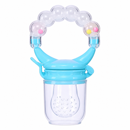 Silicone Fruit Nibbler - Blue Bubble Handle