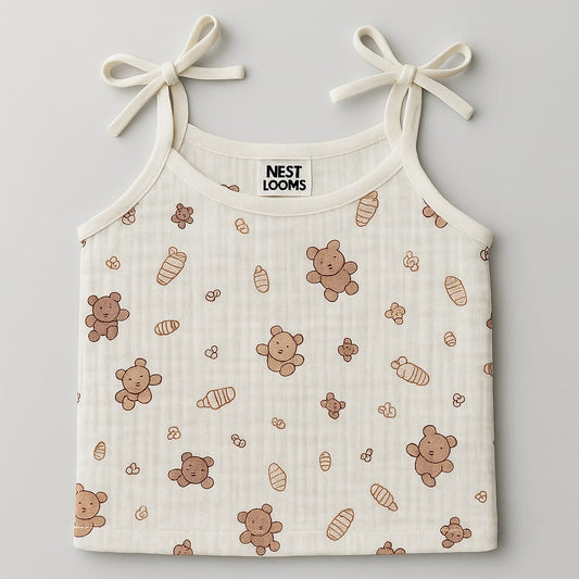 Dori Jhabla- Organic Cotton Muslin - Bear Snuggle