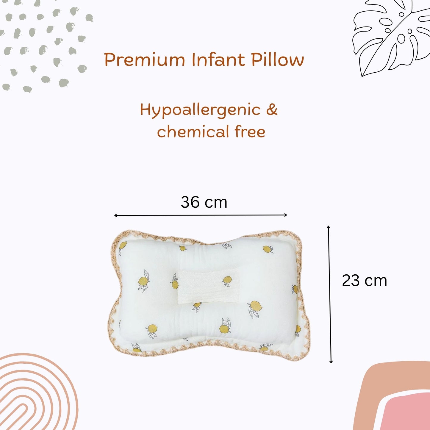 Rectangular Baby Pillow - Lemon