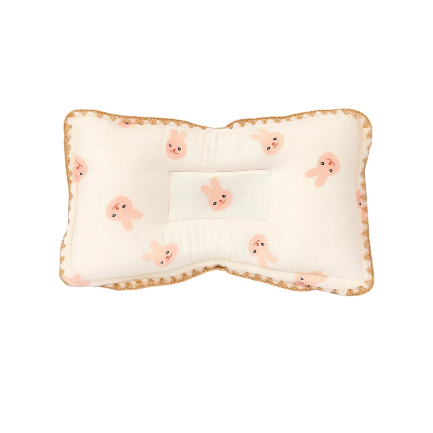 Rectangular Baby Pillow - Pink Bunny