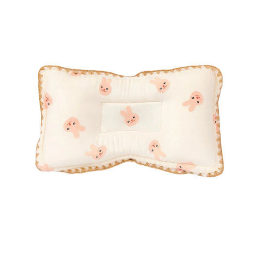 Rectangular Baby Pillow - Pink Bunny