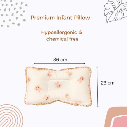 Rectangular Baby Pillow - Pink Bunny