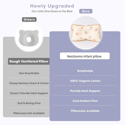 Rectangular Baby Pillow - Pink Bunny