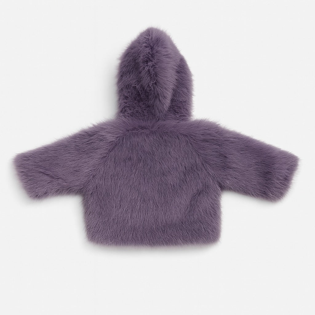 Fluffy Fur Hooded Jacket - Voilet Chirpy