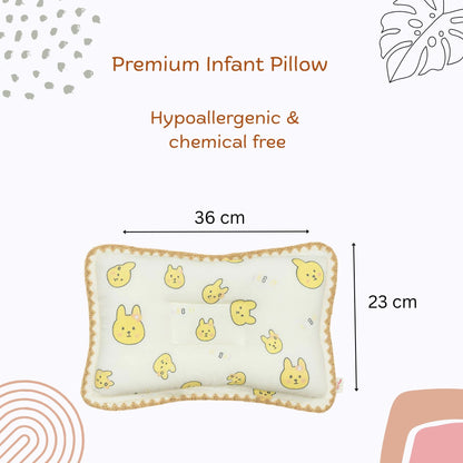 Rectangular Baby Pillow - Yellow Bunny