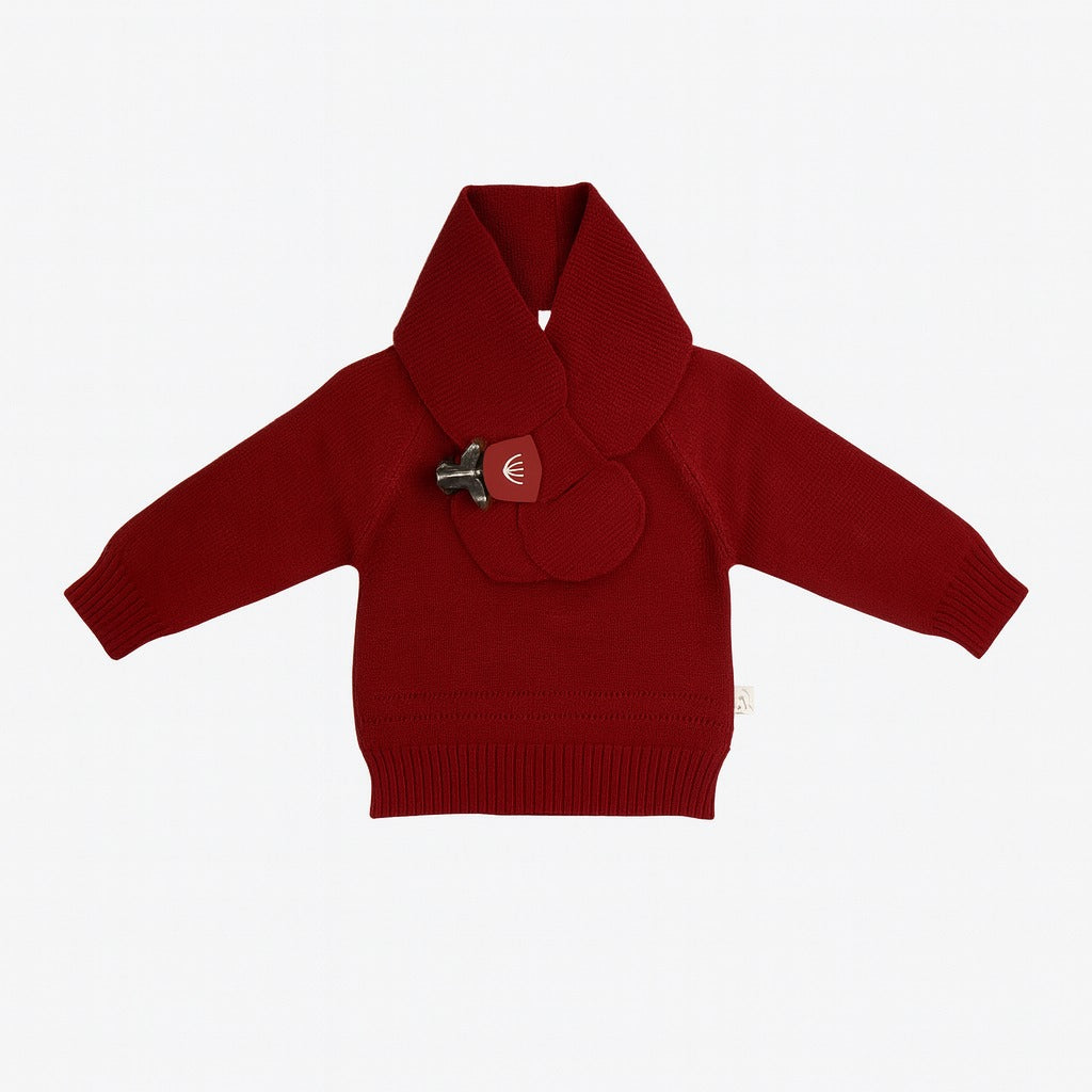 Knitted Muffler Top & Pant Co-ord Set - Raspberry Floss