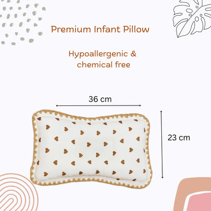 Rectangular Baby Pillow - Golden Heart