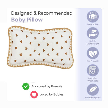 Rectangular Baby Pillow - Golden Heart