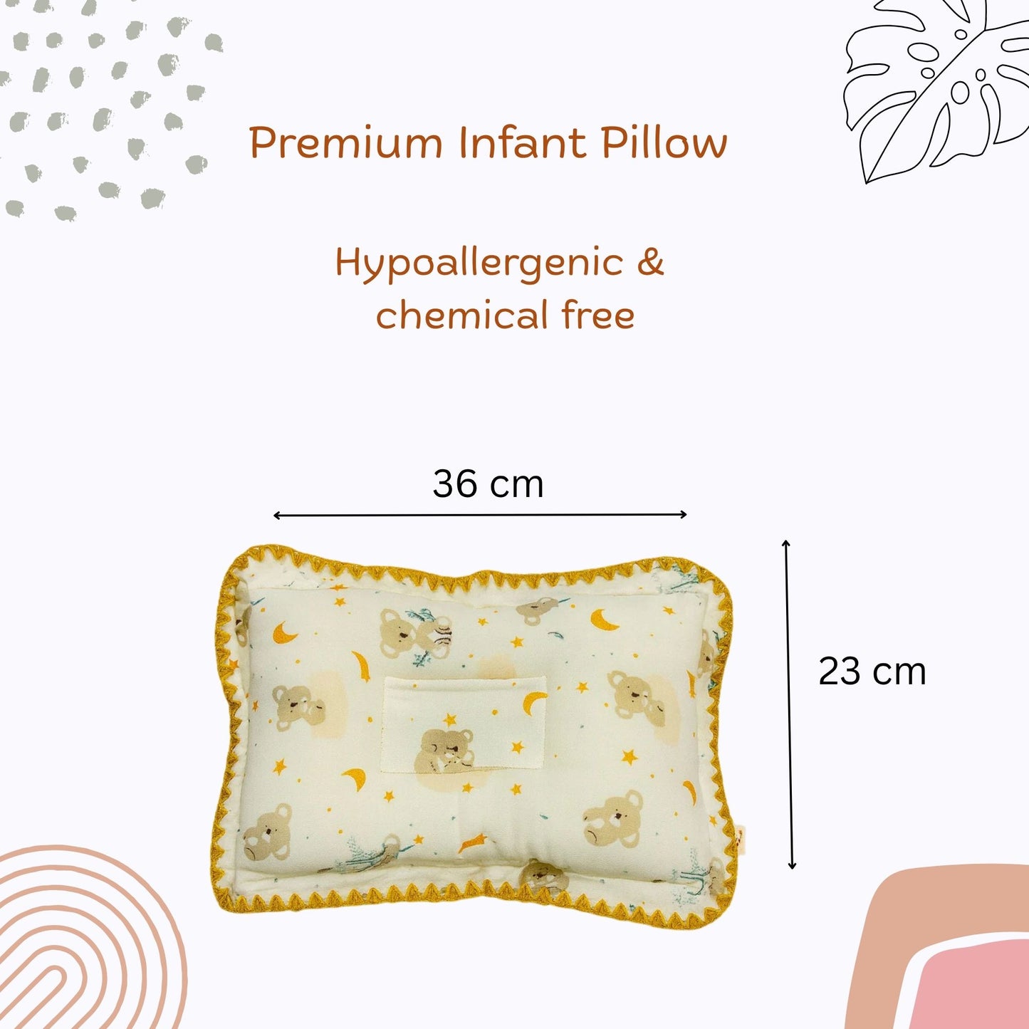 Rectangular Baby Pillow - Twinkle Bear