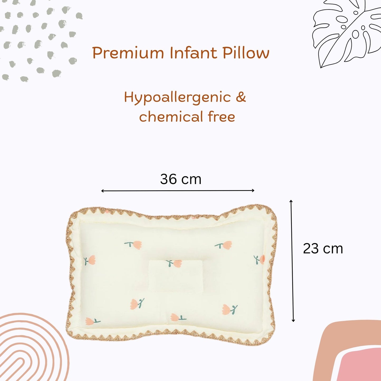 Rectangular Baby Pillow - Blush Blossom