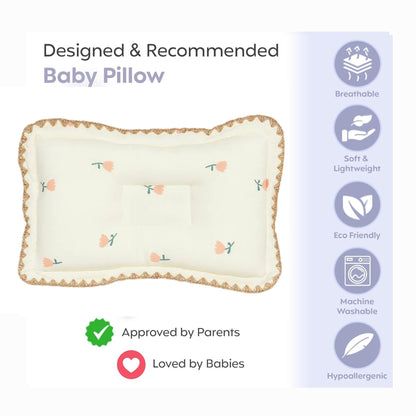 Rectangular Baby Pillow - Blush Blossom