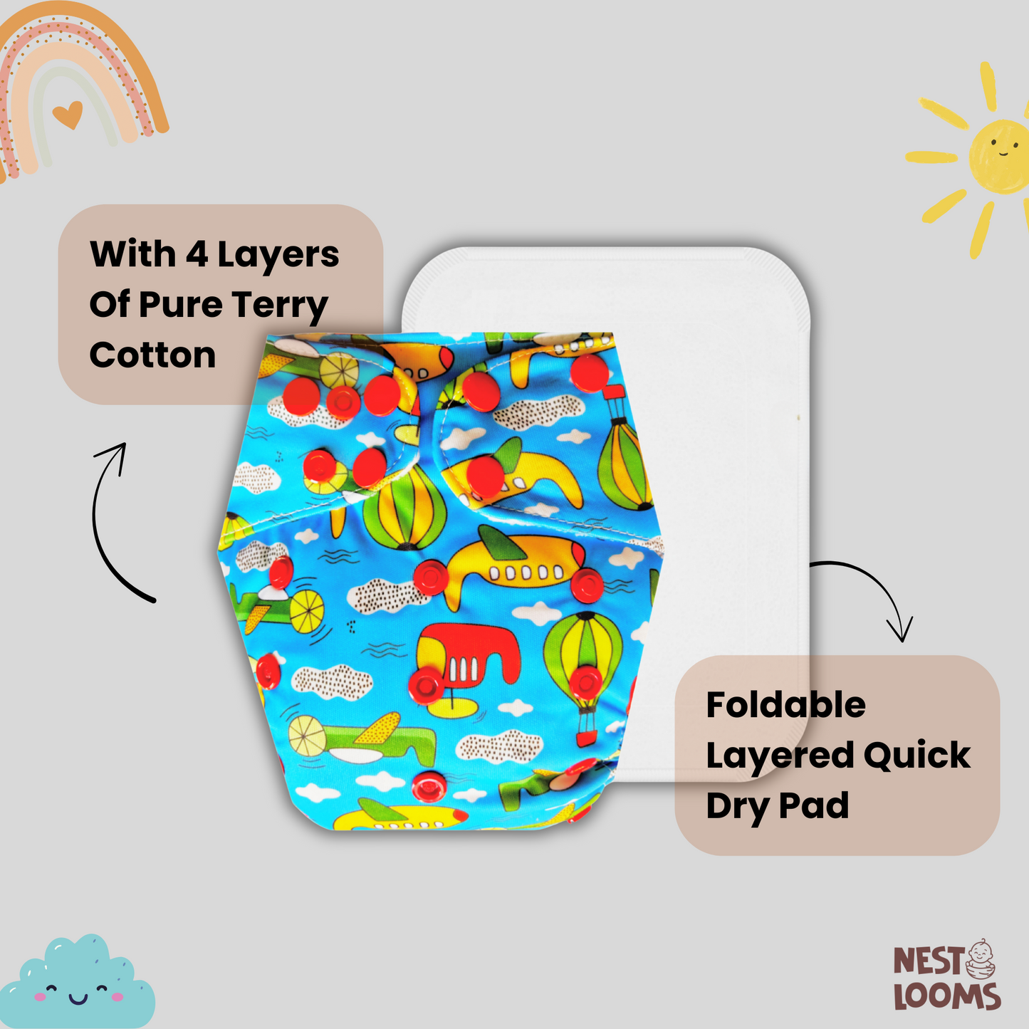 Reusable Cloth Diaper - Sky Journey
