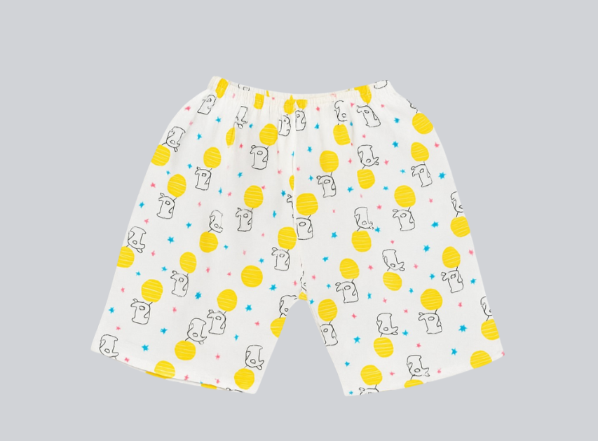 Half Sleeves Jhabla Set - Organic Cotton Muslin - Sunny Bunny