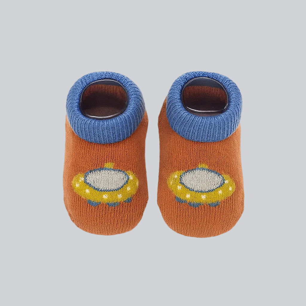 Woolen Anti-Skid Booties  - Pack of 3 Mix Print