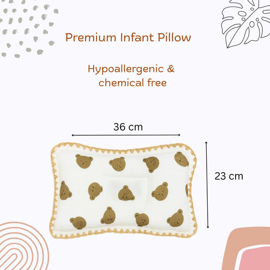 Rectangular Baby Pillow - Honey Bear