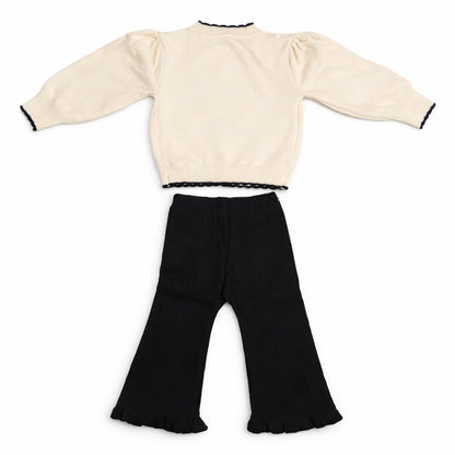 Knitted Top & Pant Co-ord Set - Snowflake Bow