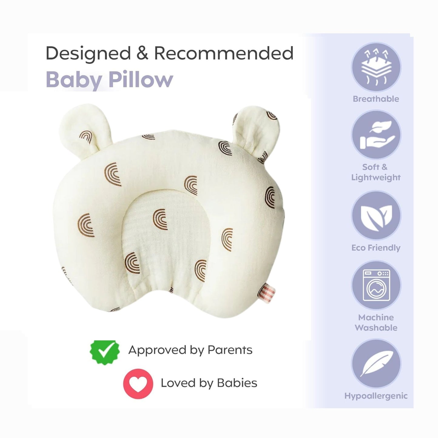 u shape Pillow Rainbow Brown