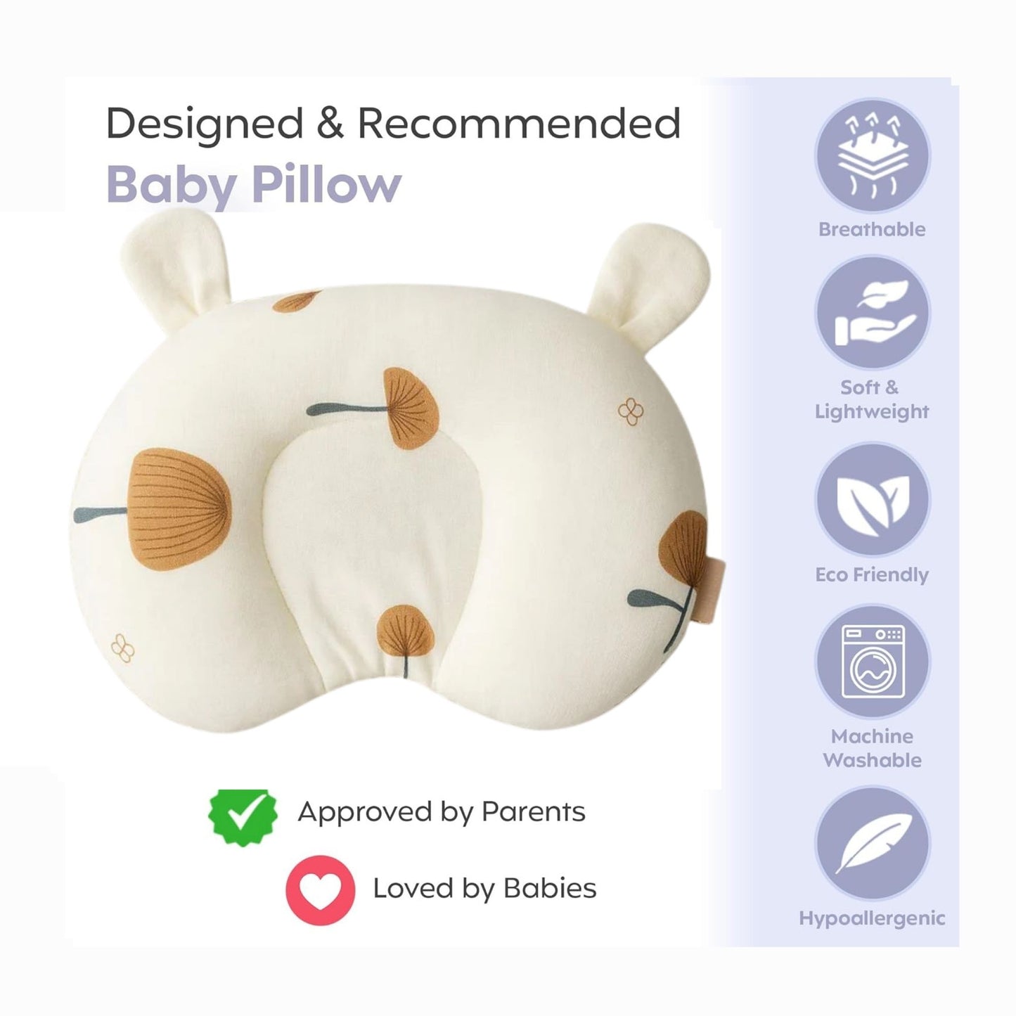 U shape Pillow Mushroom Brown