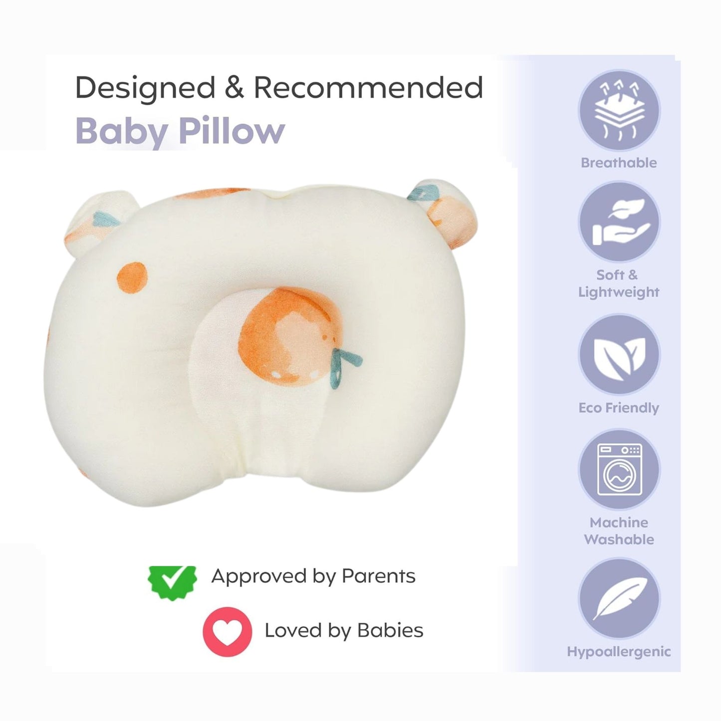 U Shape Baby pillow- Peach