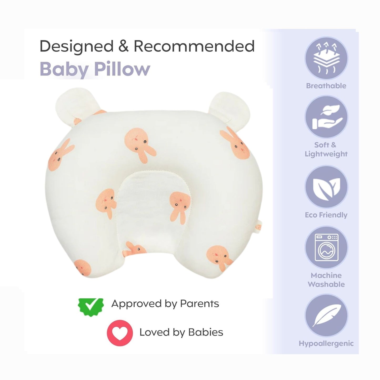 U shape Pillow - Pink Bunny
