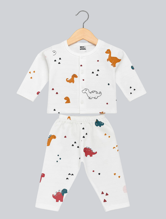 Muslin Full Sleeves Jhabla Set - Organic Cotton Muslin - Dinoland